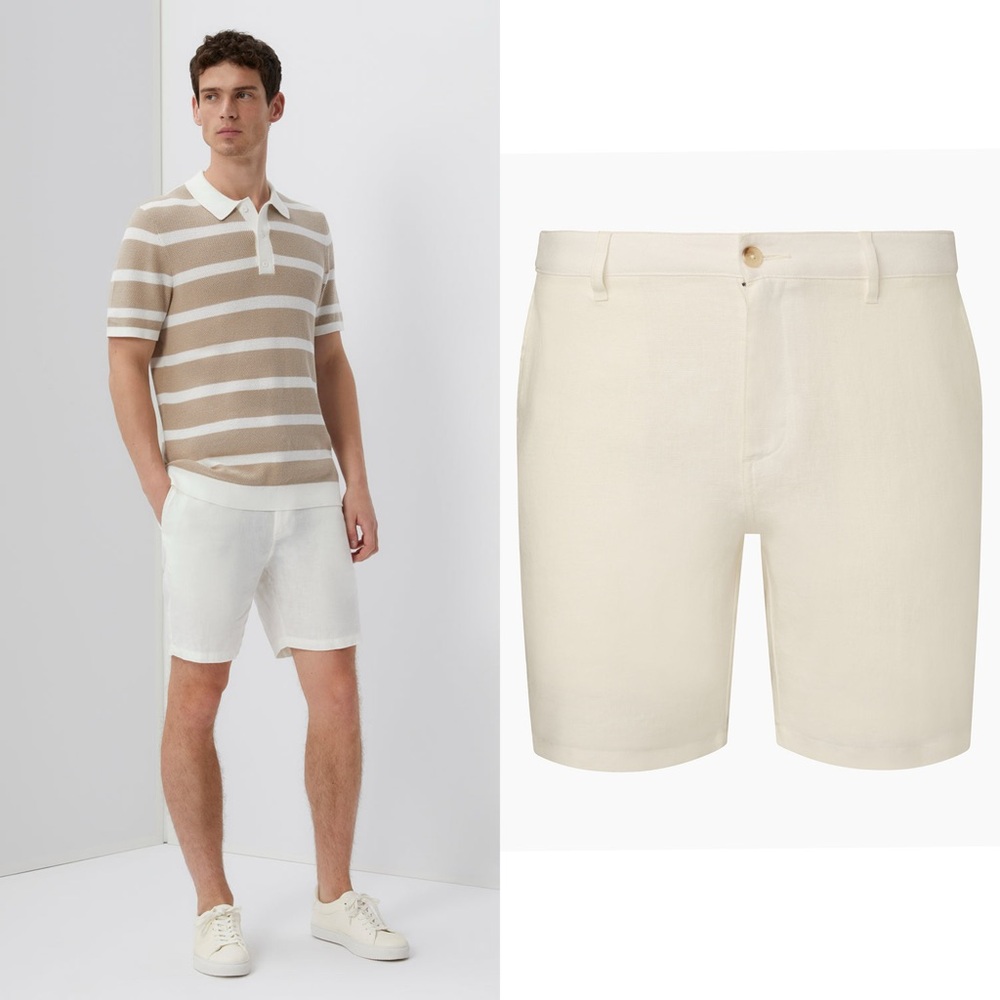 NWT Onia Linen Fixed-Waist Short Size 32